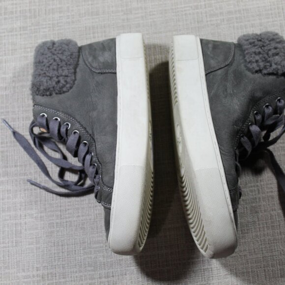 UGG Ollie Size 8.5 Lace Up High Top Suede Leather Sneakers - Picture 4 of 7